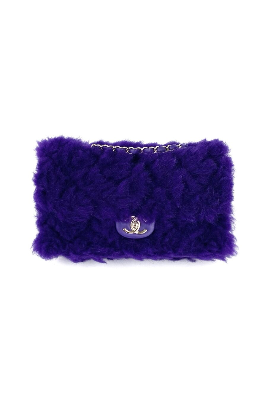 image 1 Сумка Flap Bag меховая фиолетового цвета