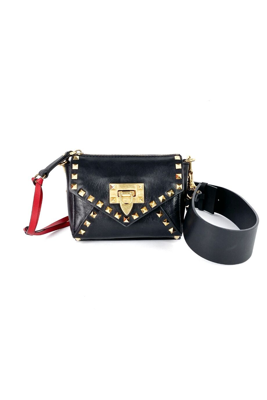 image 1 Сумочка Rockstud чёрного цвета на широком плечевом ремне