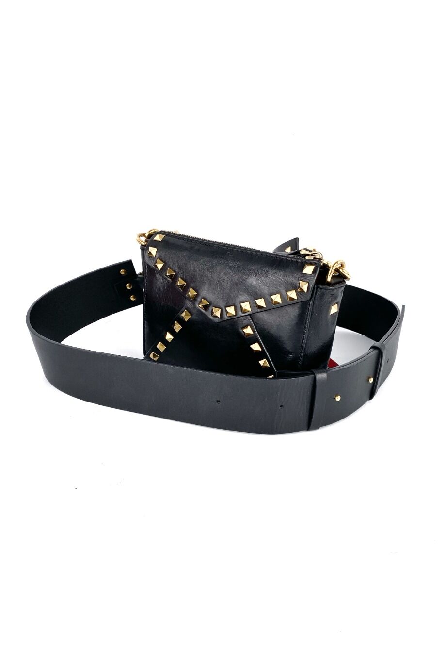 image 4 Сумочка Rockstud чёрного цвета на широком плечевом ремне