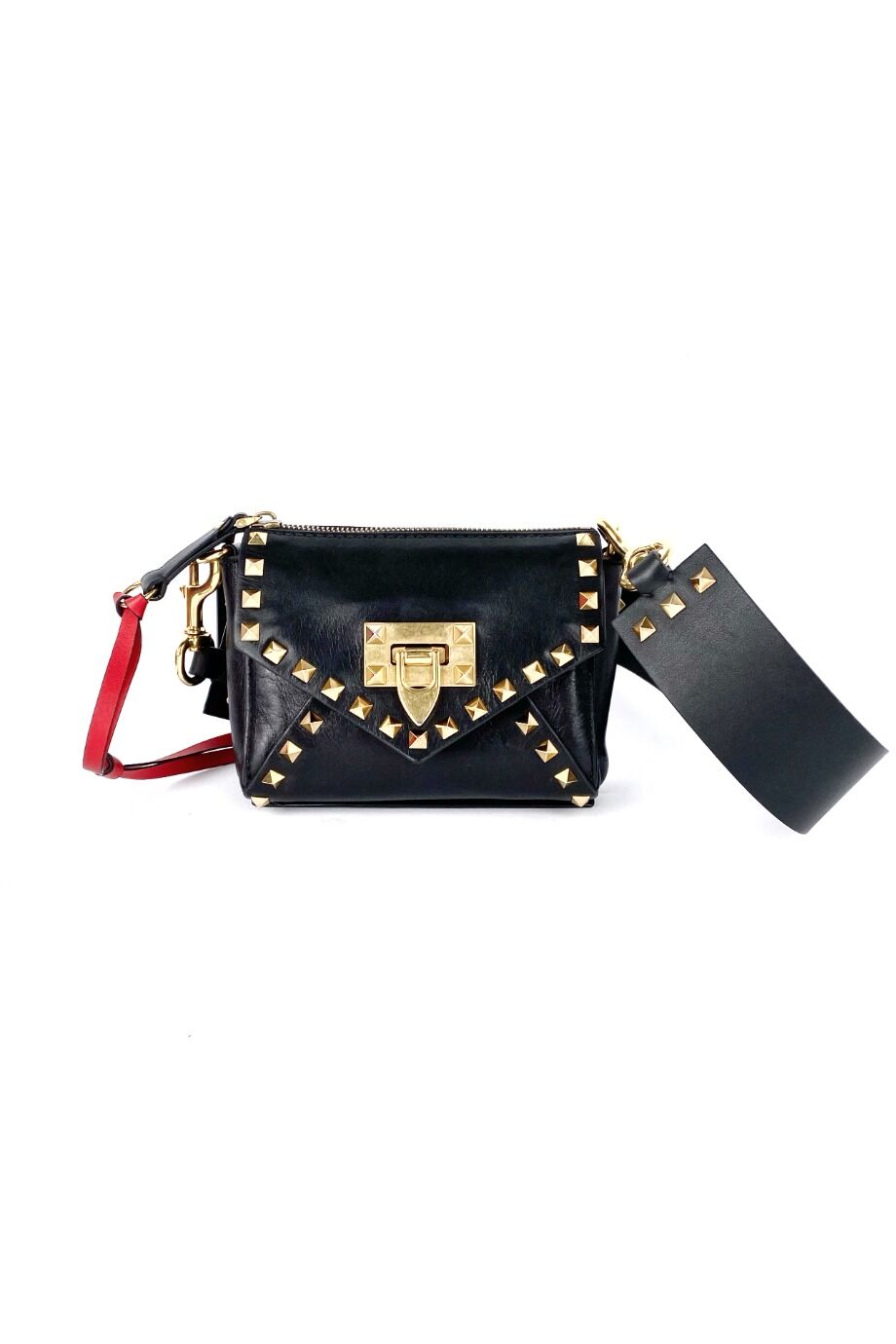 image 5 Сумочка Rockstud чёрного цвета на широком плечевом ремне