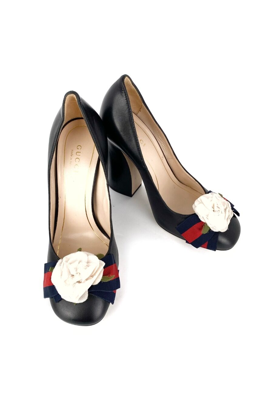 image 2 Туфли черного цвета на устойчивом каблуке с декором