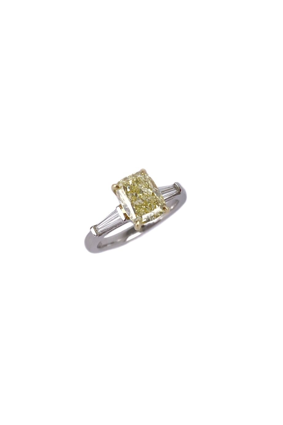 image 3 Кольцо из платины с бриллиантом GIA Fancy Yellow 2.01 карата