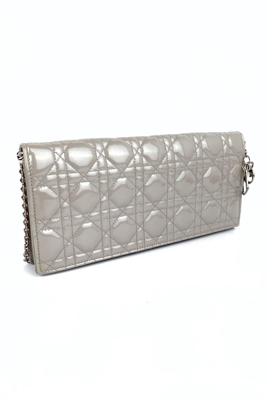 image 3 Клатч Lady Dior лакированный серого цвета со съёмной цепочкой
