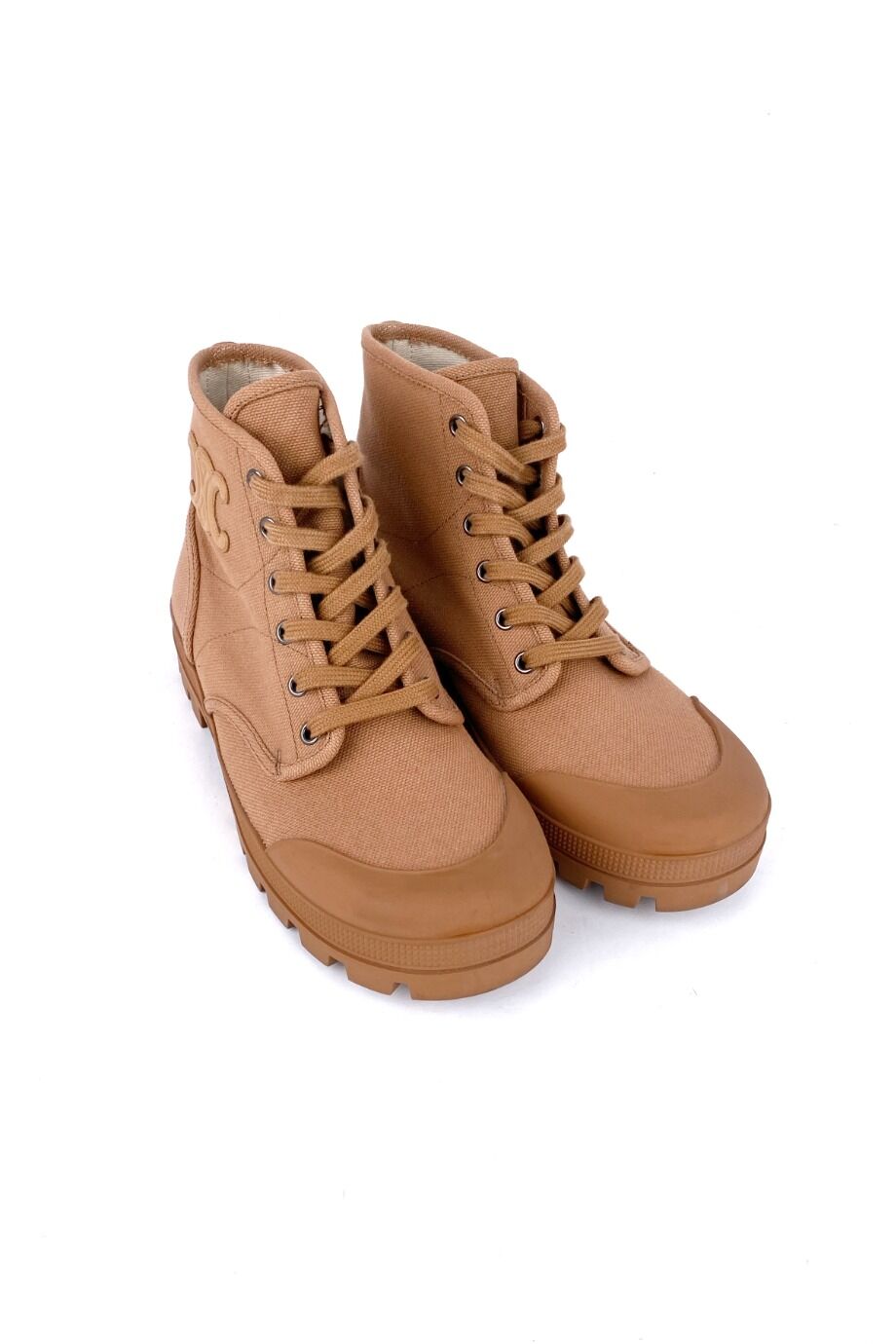 image 1 Ботинки песочного цвета из текстиля с резиновыми носами