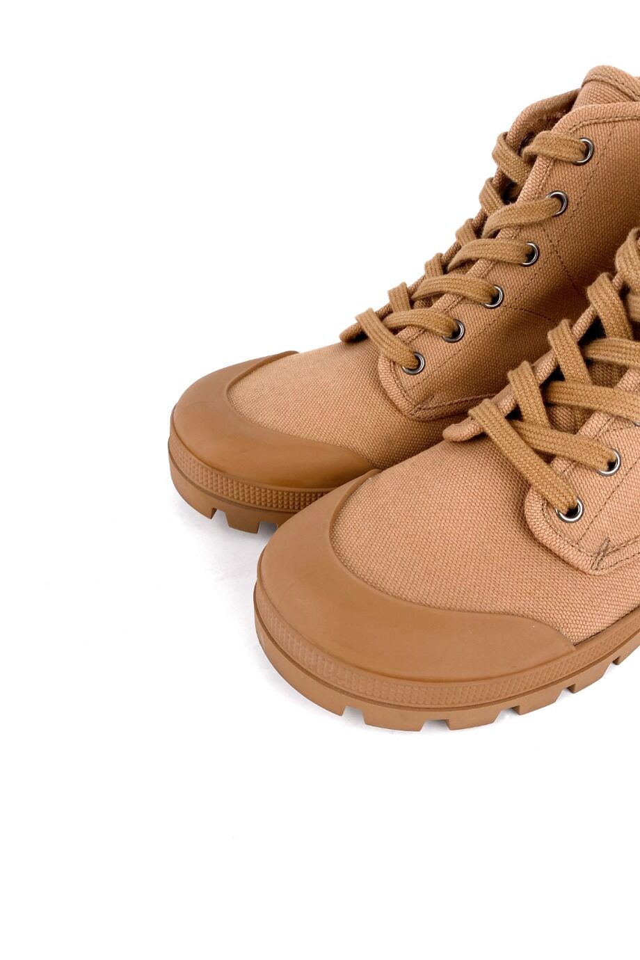 image 3 Ботинки песочного цвета из текстиля с резиновыми носами