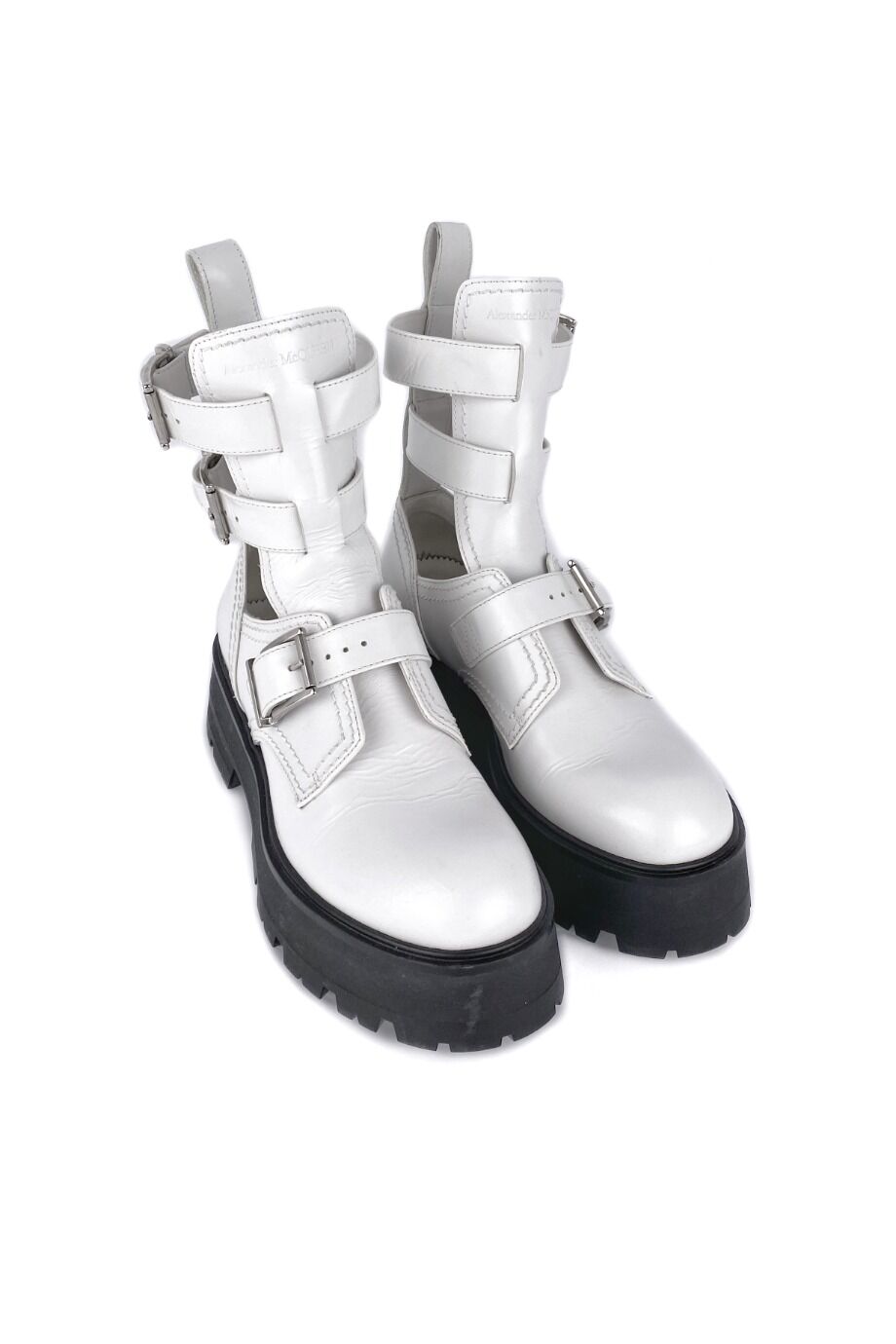 image 1 Высокие ботинки белого цвета с ремешками