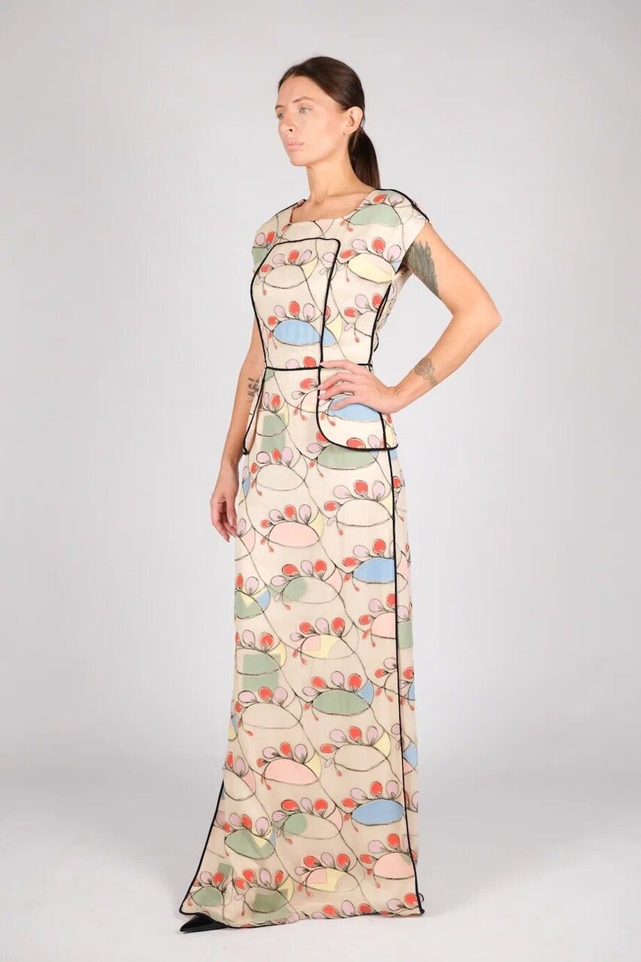 image 2 Платье в пол с вышивкой