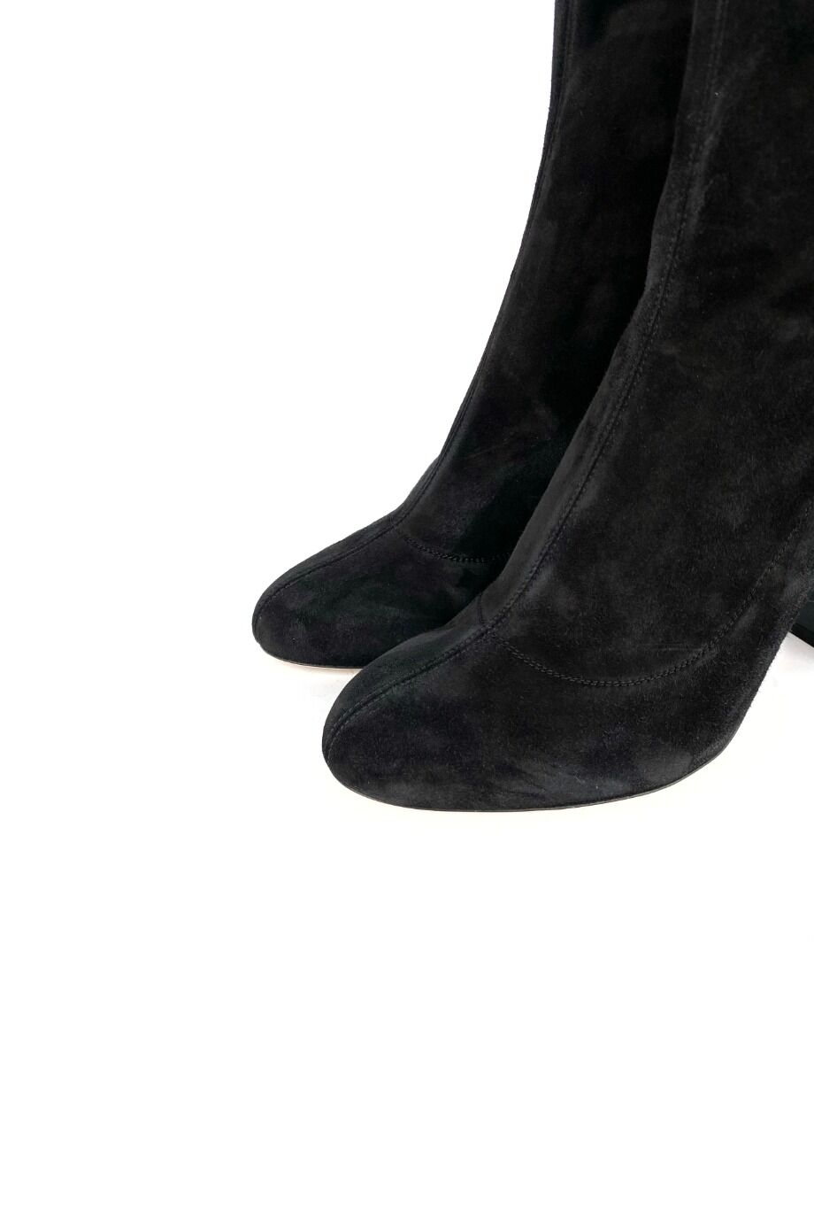 image 3 Ботильоны замшевые черного цвета с камнями на каблуке