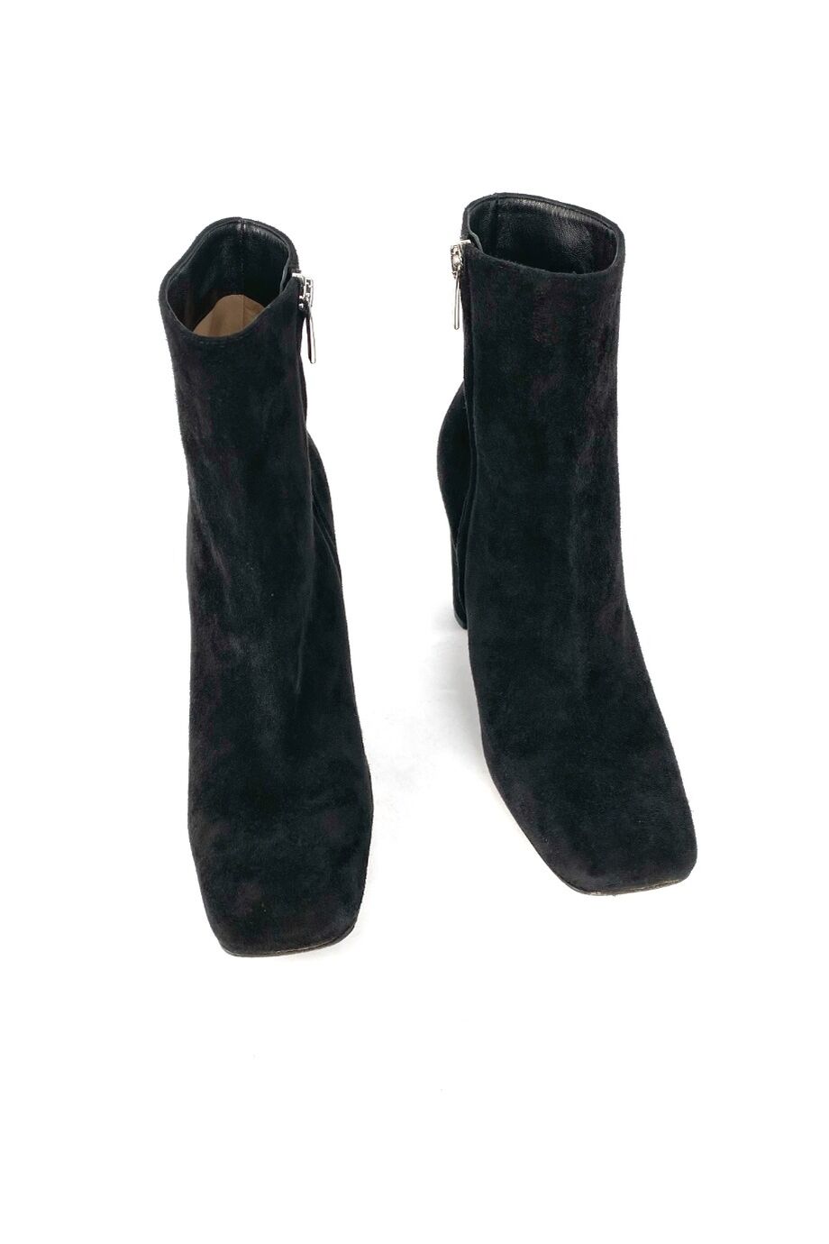 image 2 Ботильоны замшевые черного цвета с квадратным носиком
