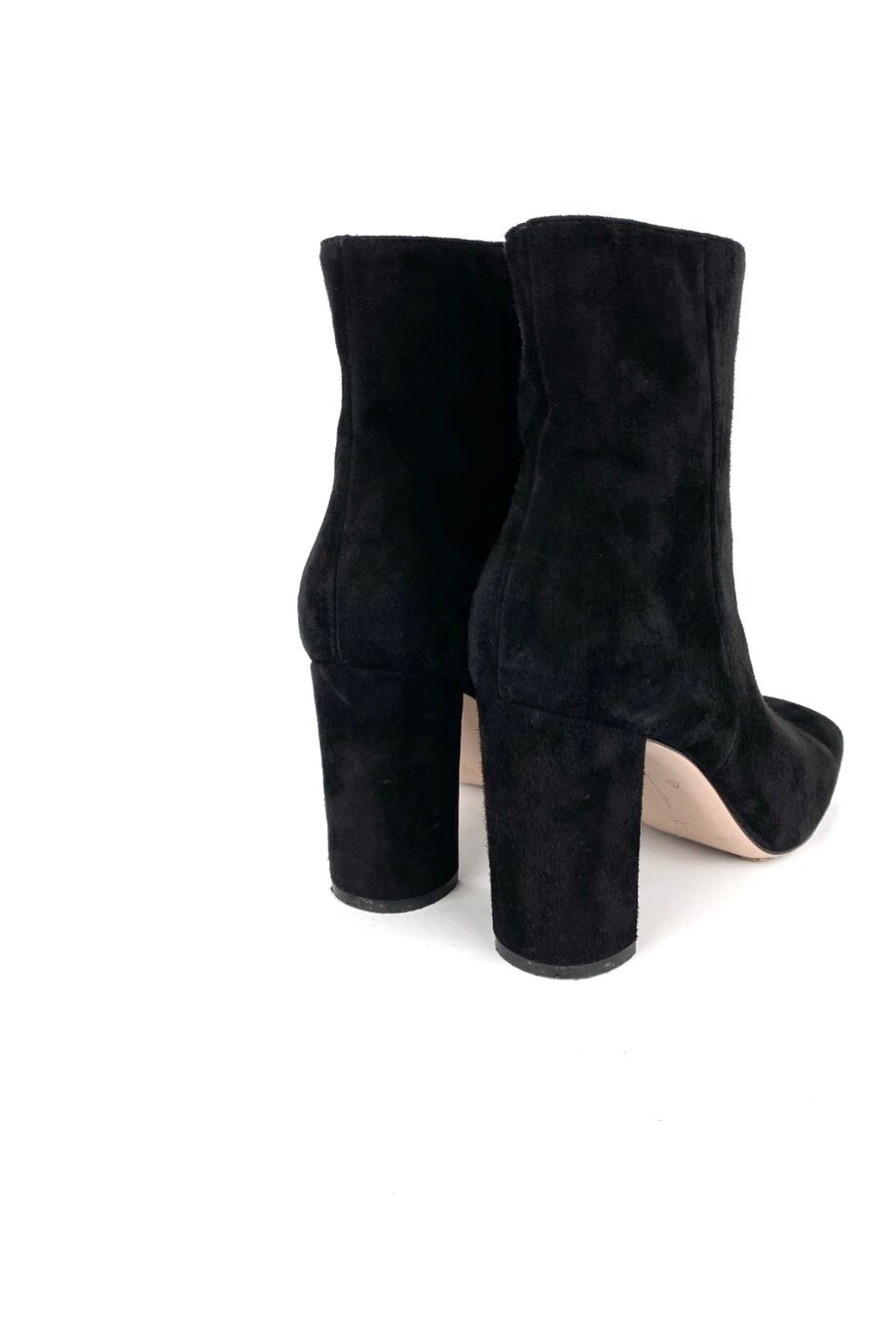 image 4 Ботильоны замшевые черного цвета с квадратным носиком