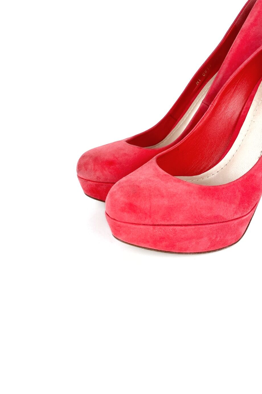 image 3 Туфли замшевые кораллового цвета на подносочной платформе
