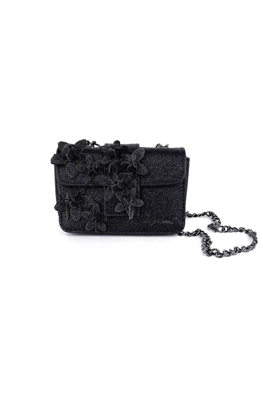 image 1 Сумка Chain Flower Glitter Mini черного цвета
