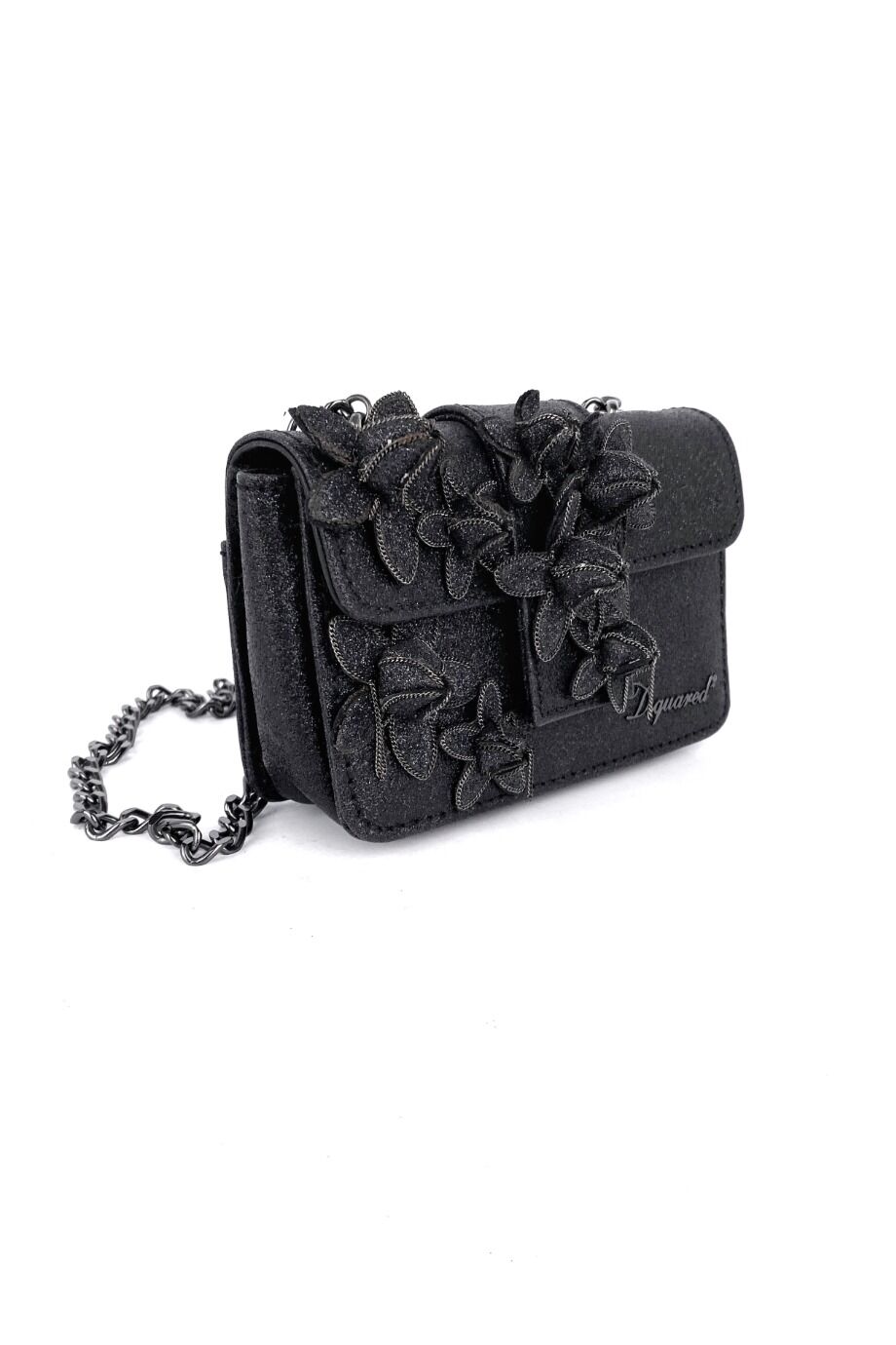 image 2 Сумка Chain Flower Glitter Mini черного цвета