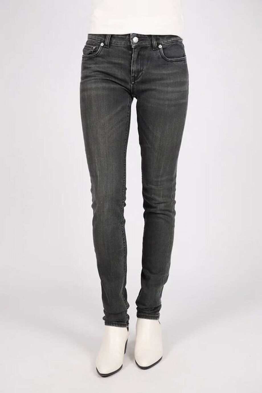 image 3 Джинсы скинни графитового цвета