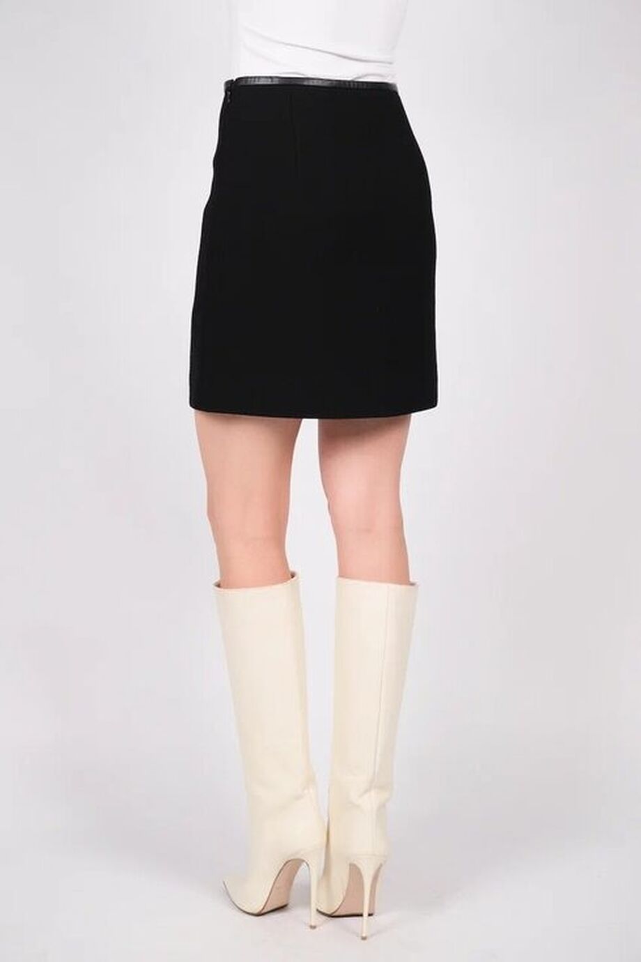 image 4 Юбка черного цвета с кожаным кантом на поясе