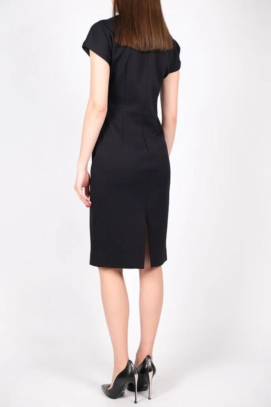 image 3 Платье-футляр темно-синего цвета с молнией на декольте