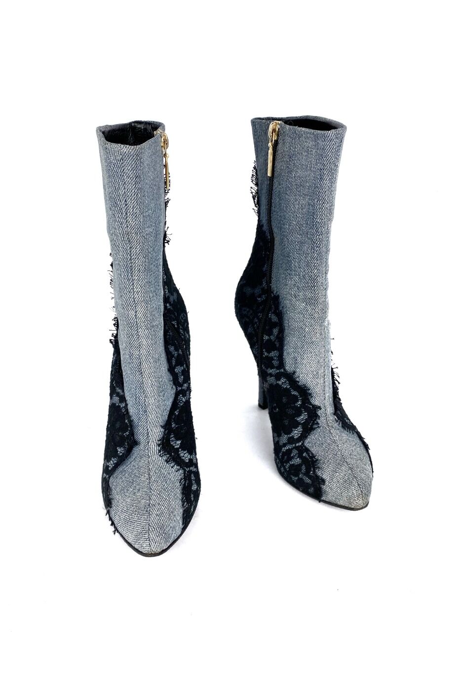 image 2 Джинсовые ботильоны с кружевом