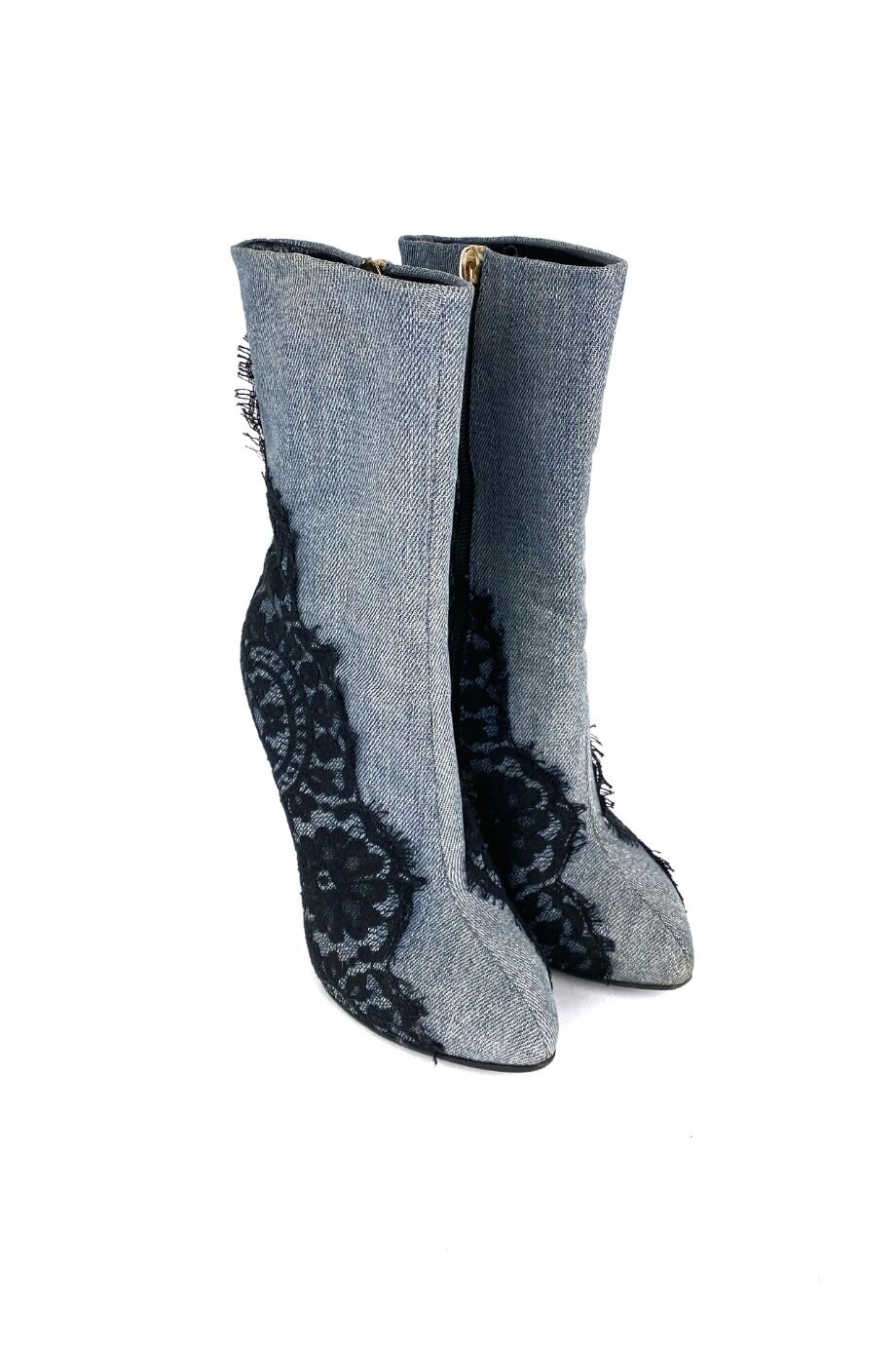 image 1 Джинсовые ботильоны с кружевом