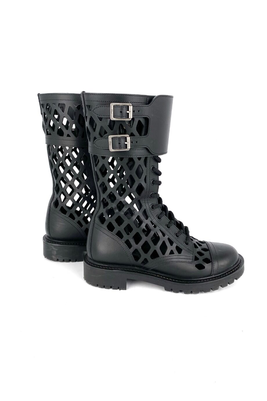 image 5 Высокие ботинки с перфорацией чёрного цвета