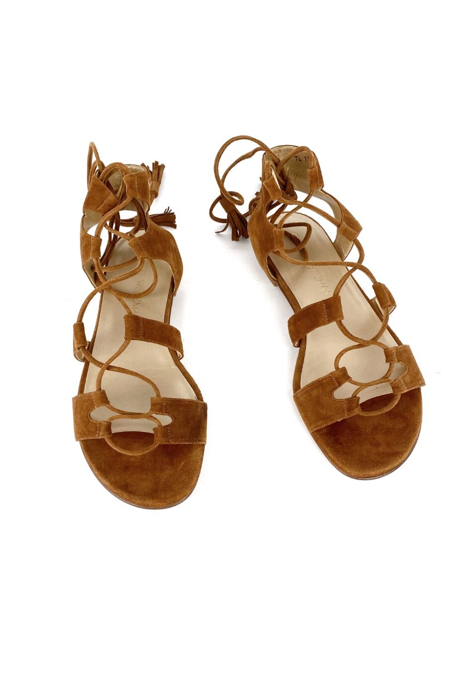 image 2 Сандалии замшевые карамельного цвета