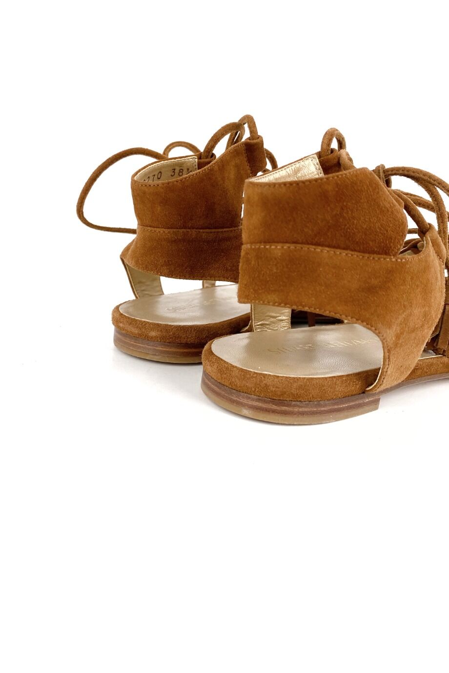 image 4 Сандалии замшевые карамельного цвета