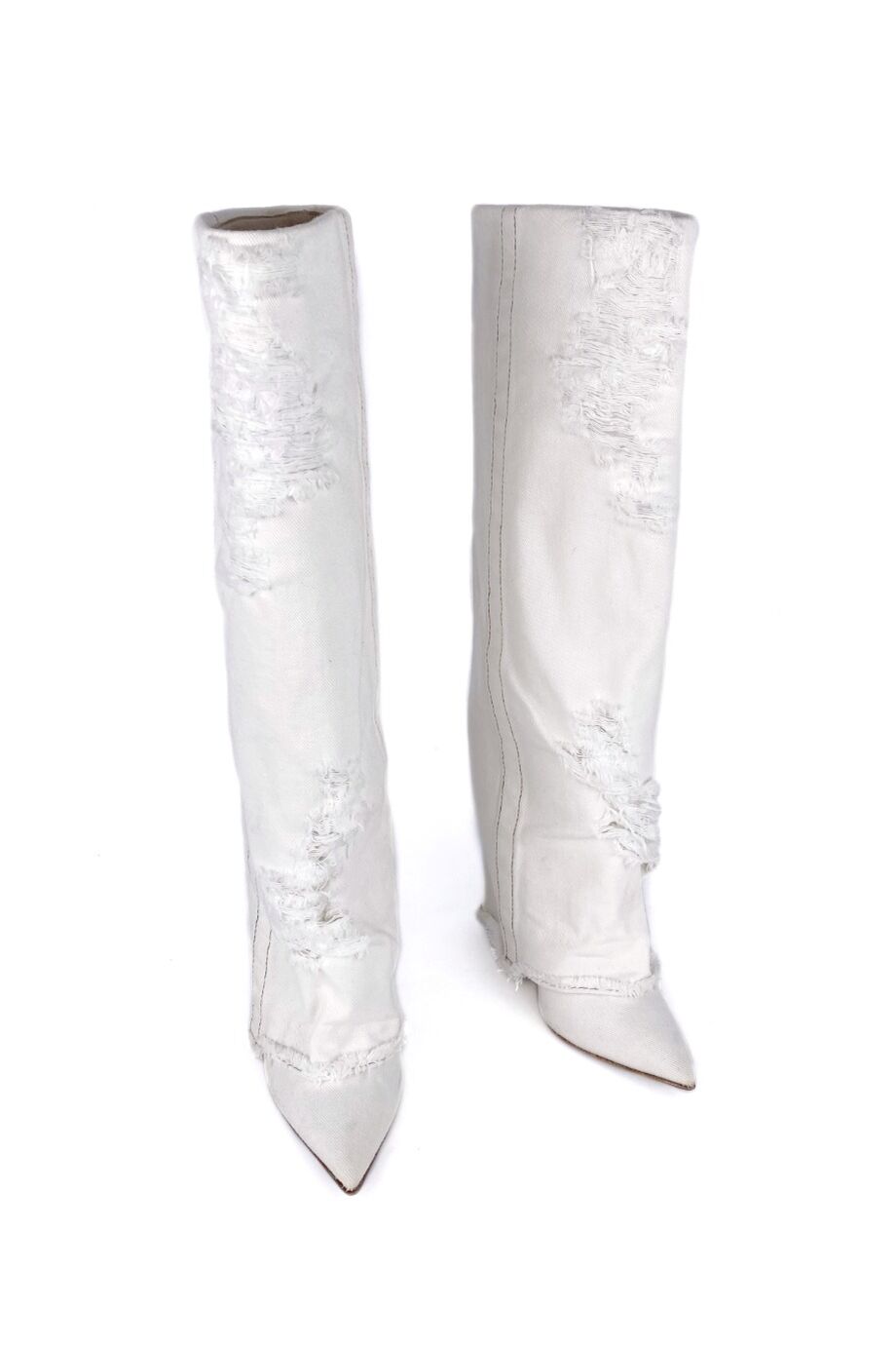 image 2 Сапоги из джинсы молочного цвета