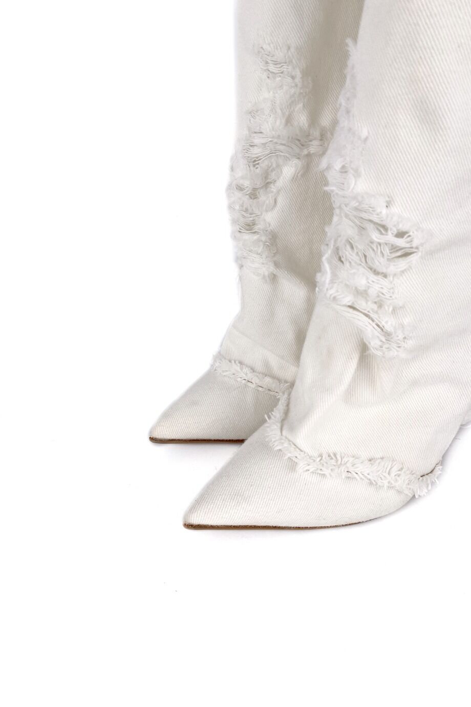 image 3 Сапоги из джинсы молочного цвета