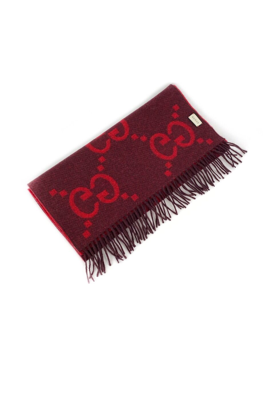 image 3 Кашемировый двусторонний шарф красного цвета