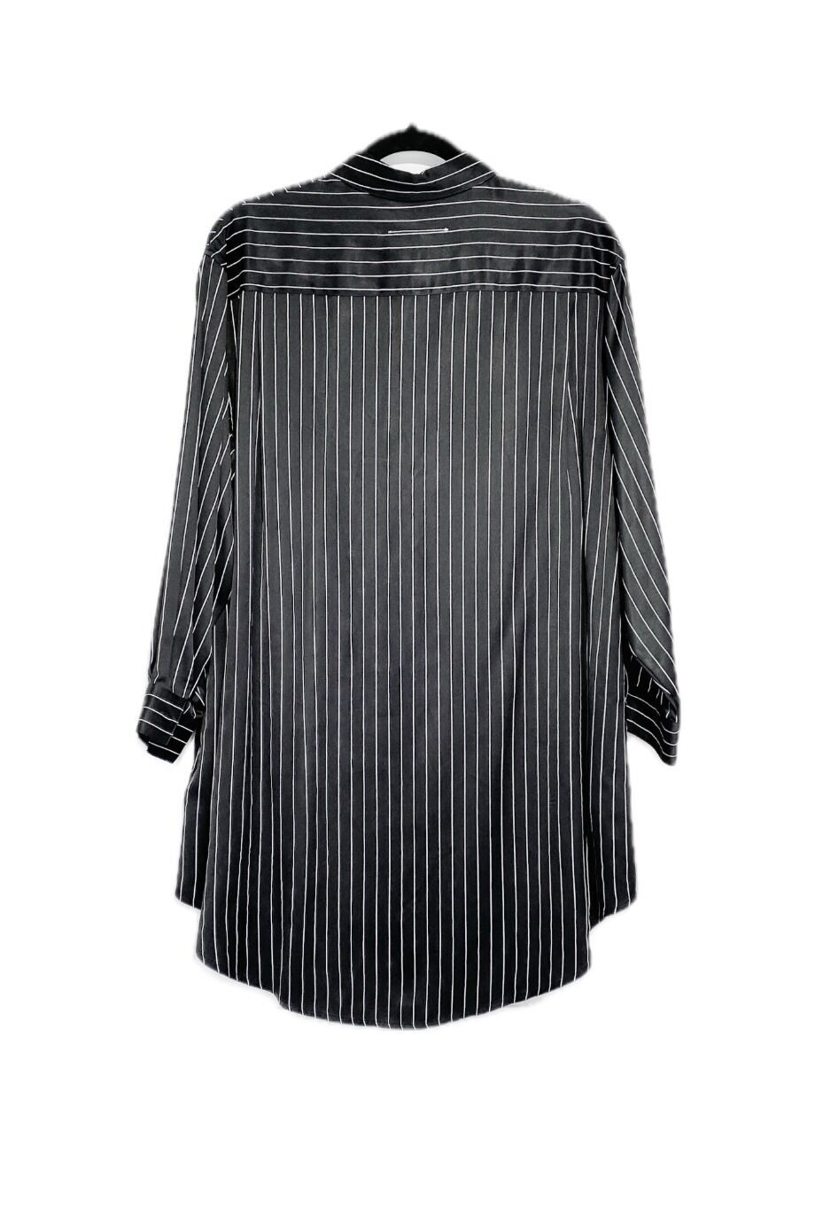 image 2 Детская удлиненная рубашка черного цвета в полоску