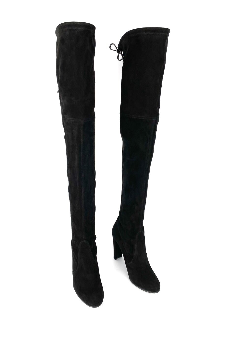 image 2 Замшевые ботфорты черного цвета