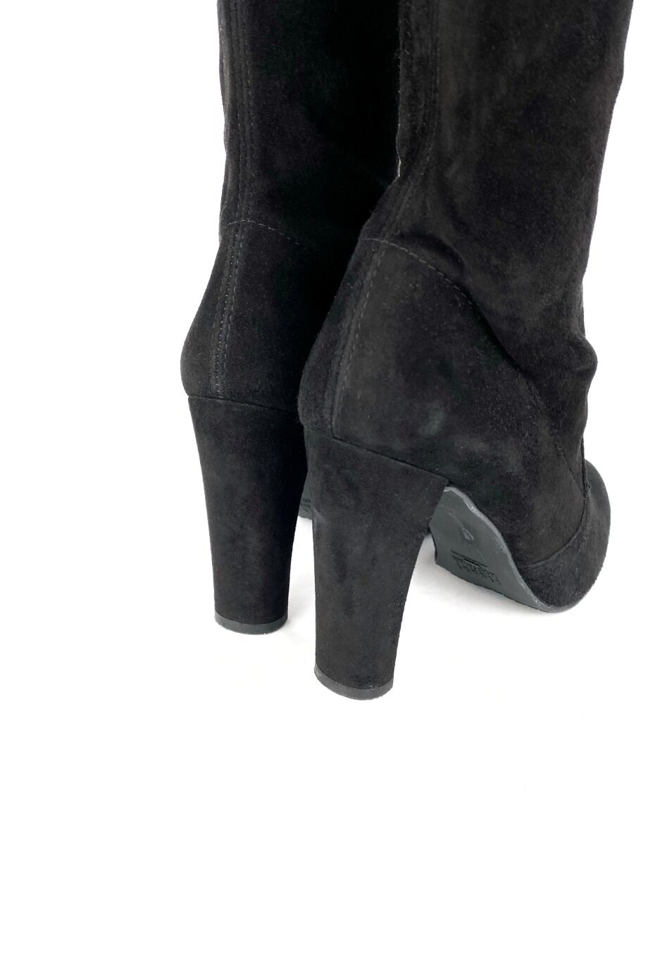 image 4 Замшевые ботфорты черного цвета