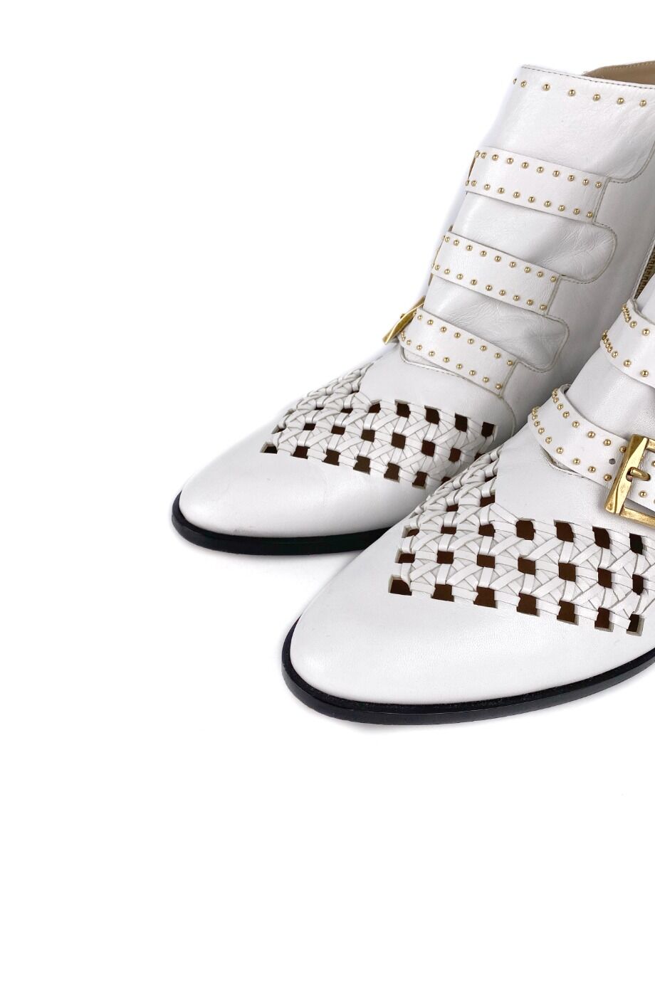 image 3 Казаки белого цвета с заклепками