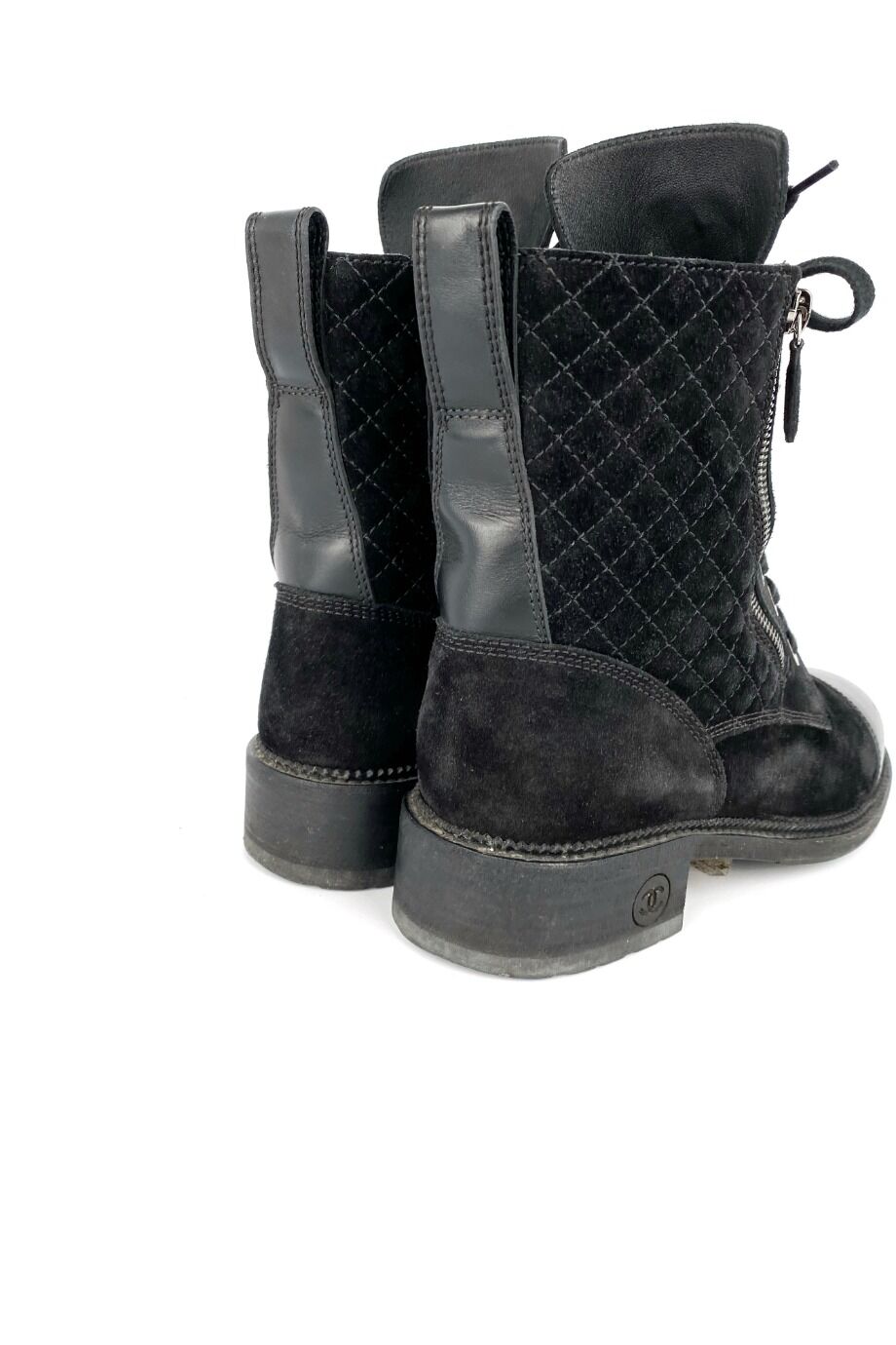 image 4 Замшевые ботинки черного цвета на шнуровке