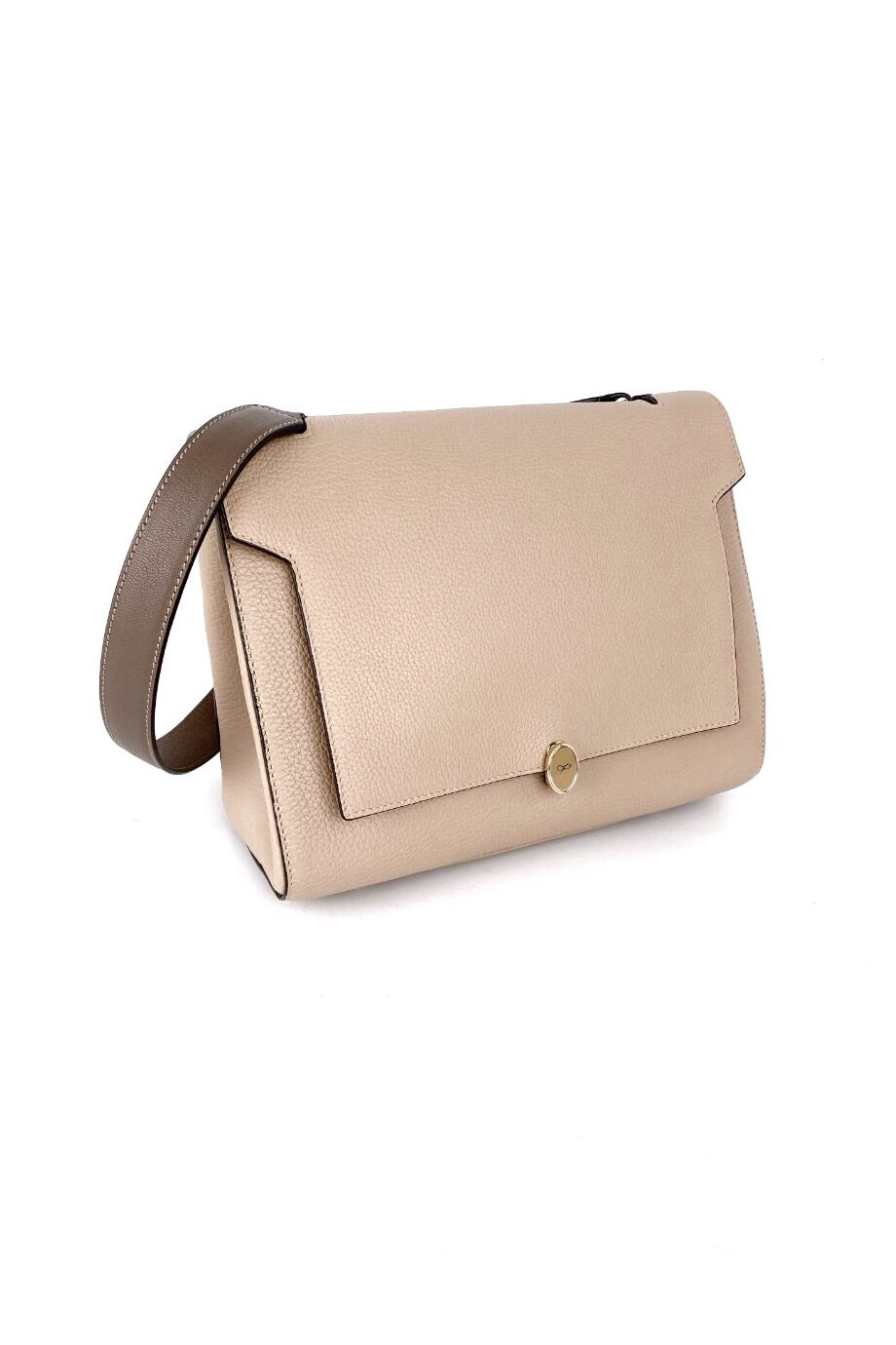 image 2 Сумка бежевого цвета с ярко-оранжевым сменным ремнем