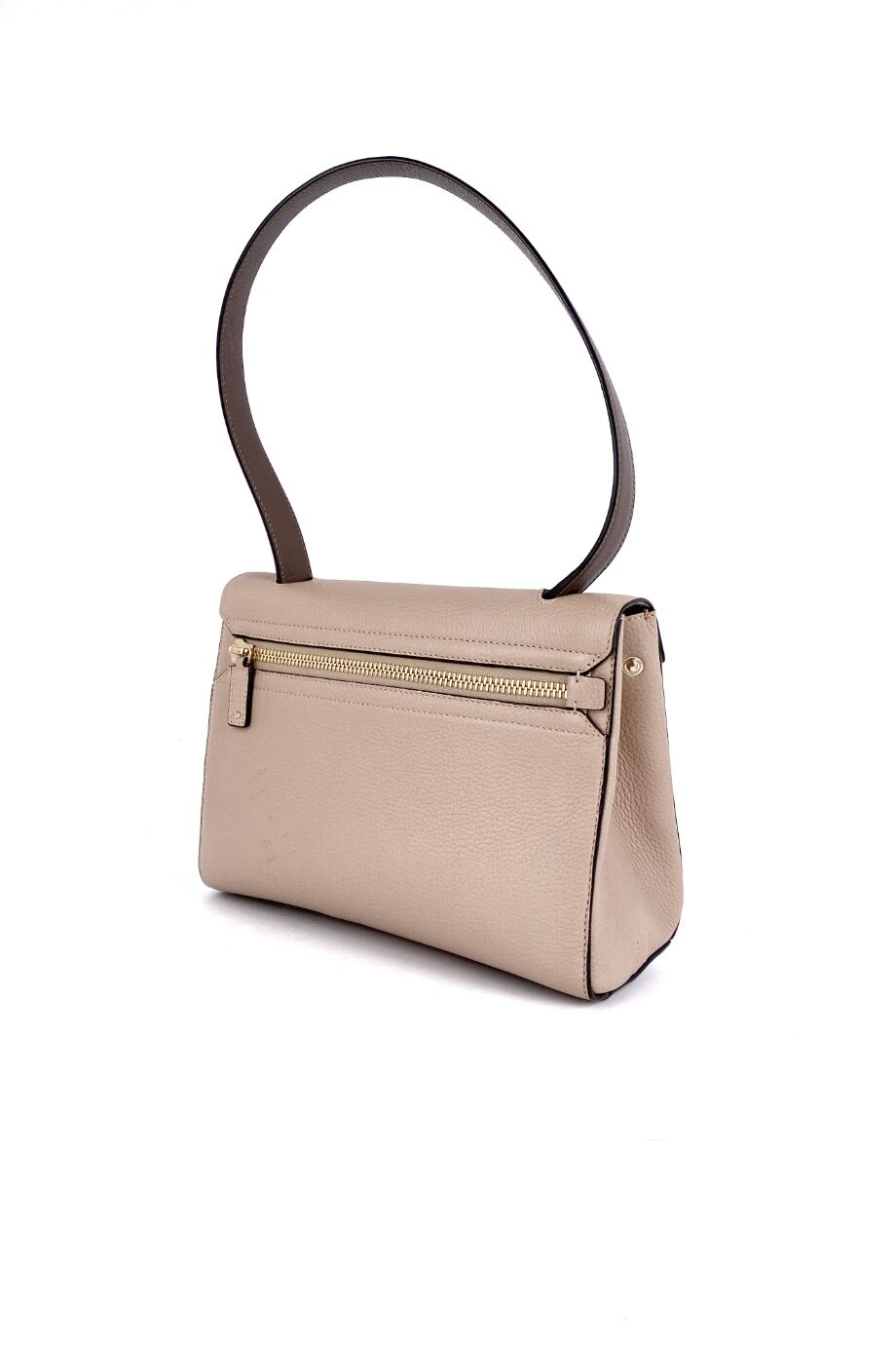 image 4 Сумка бежевого цвета с ярко-оранжевым сменным ремнем