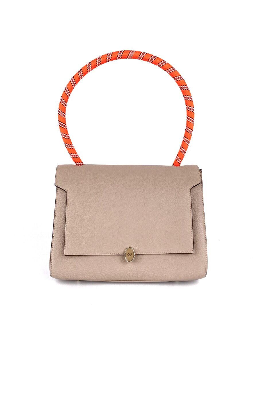 image 5 Сумка бежевого цвета с ярко-оранжевым сменным ремнем