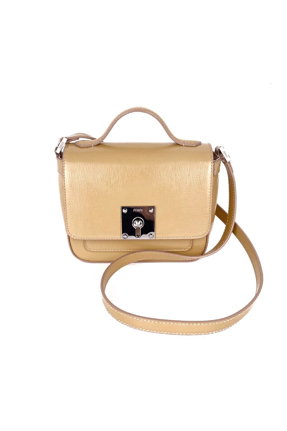 image 1 Лакированная сумка бежевого цвета