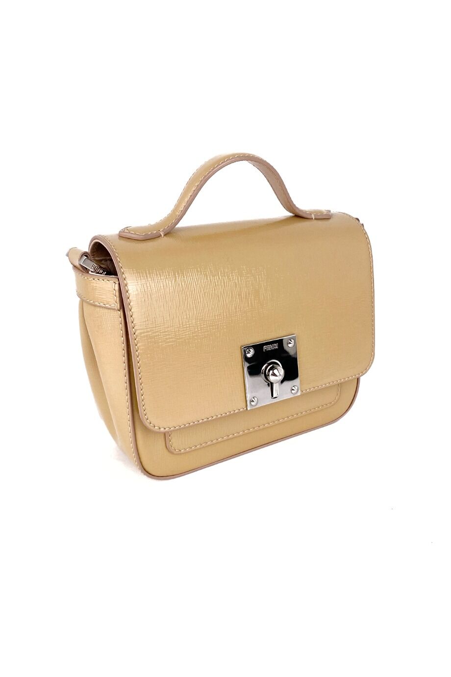 image 3 Лакированная сумка бежевого цвета