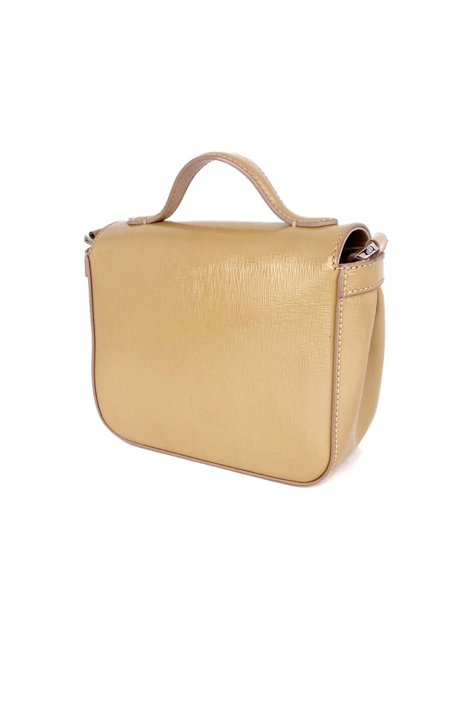 image 5 Лакированная сумка бежевого цвета