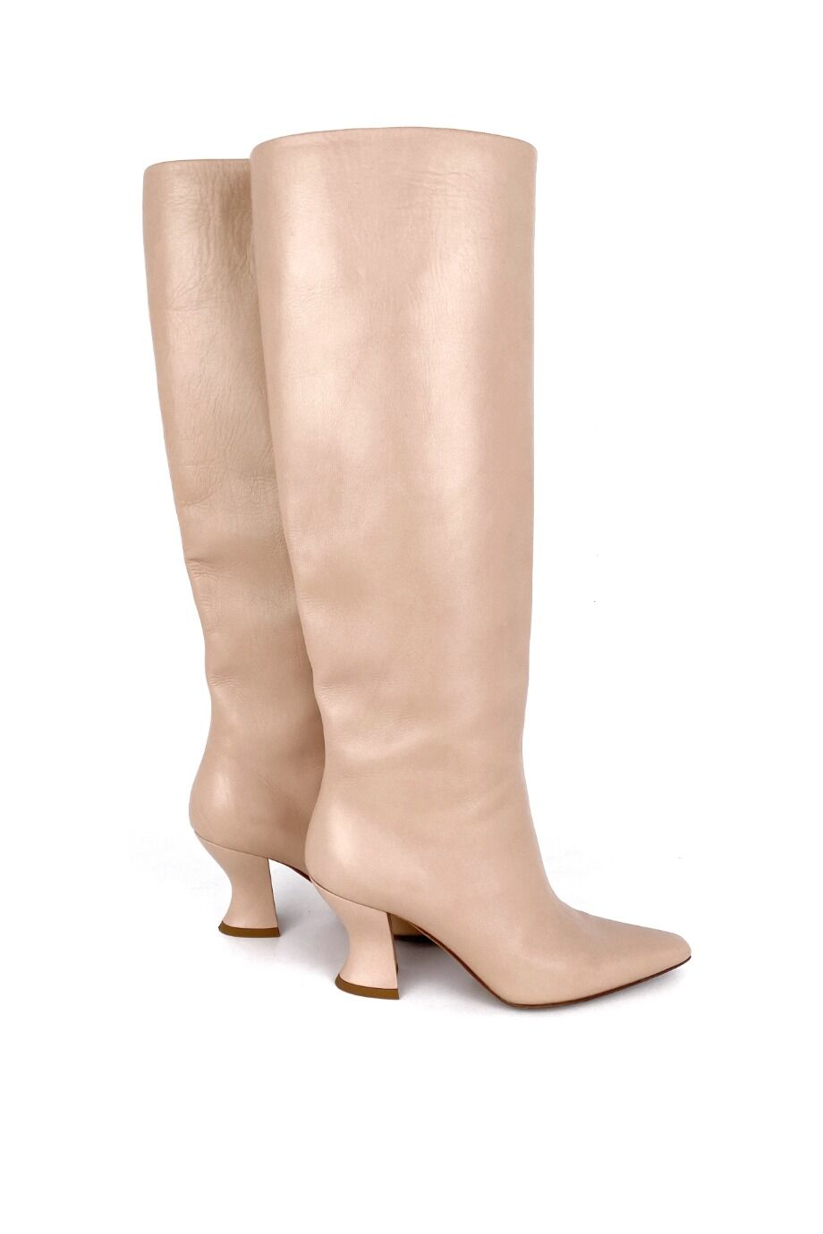 image 5 Сапоги пудрового цвета на небольшом каблуке