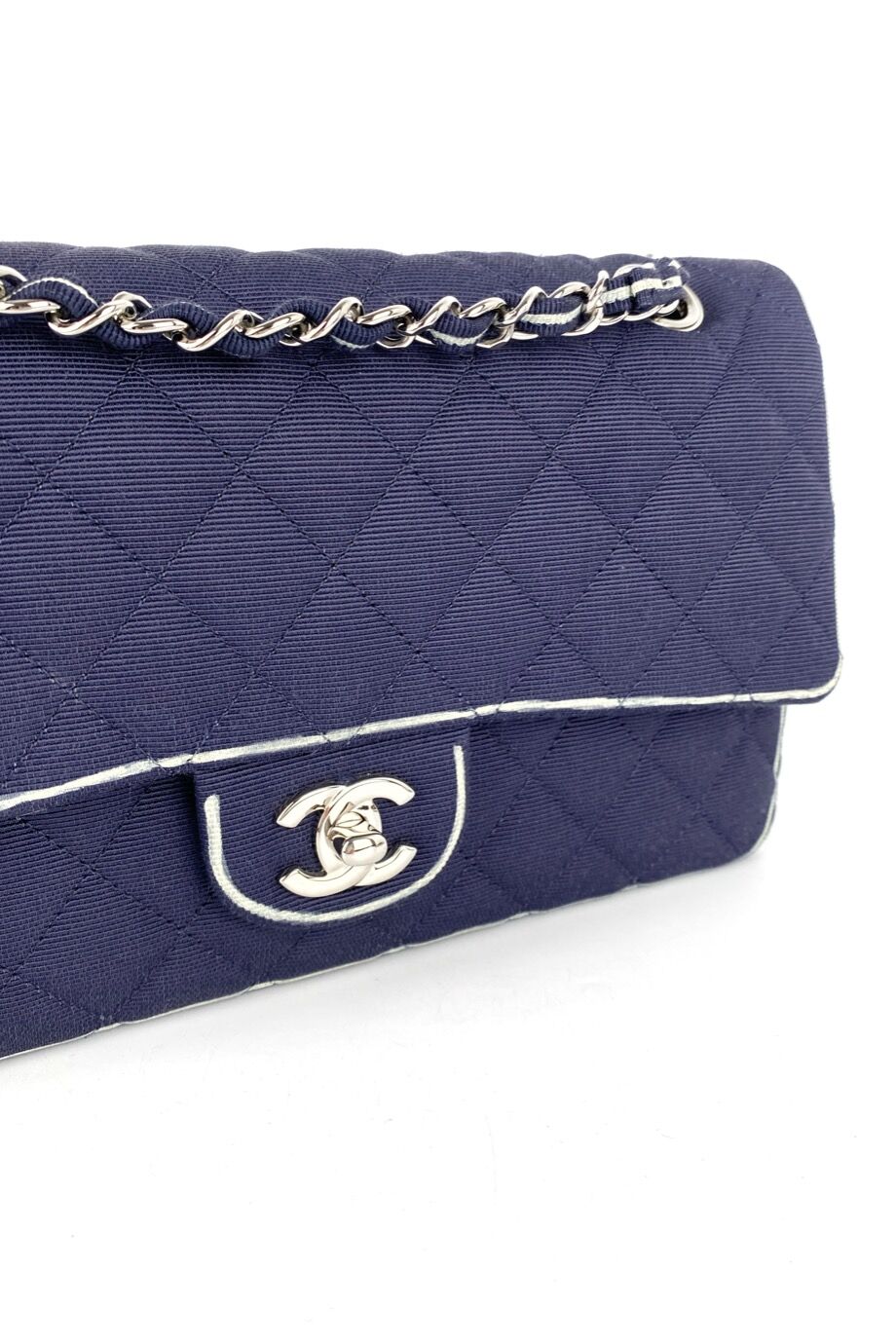 image 3 Сумка Flap Bag из текстиля синего цвета