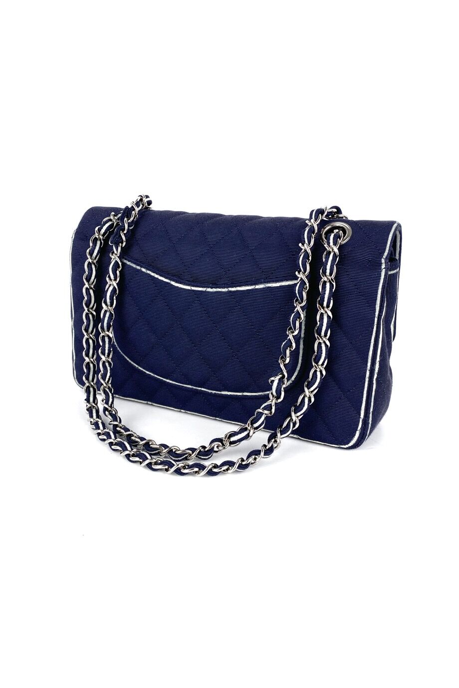 image 4 Сумка Flap Bag из текстиля синего цвета