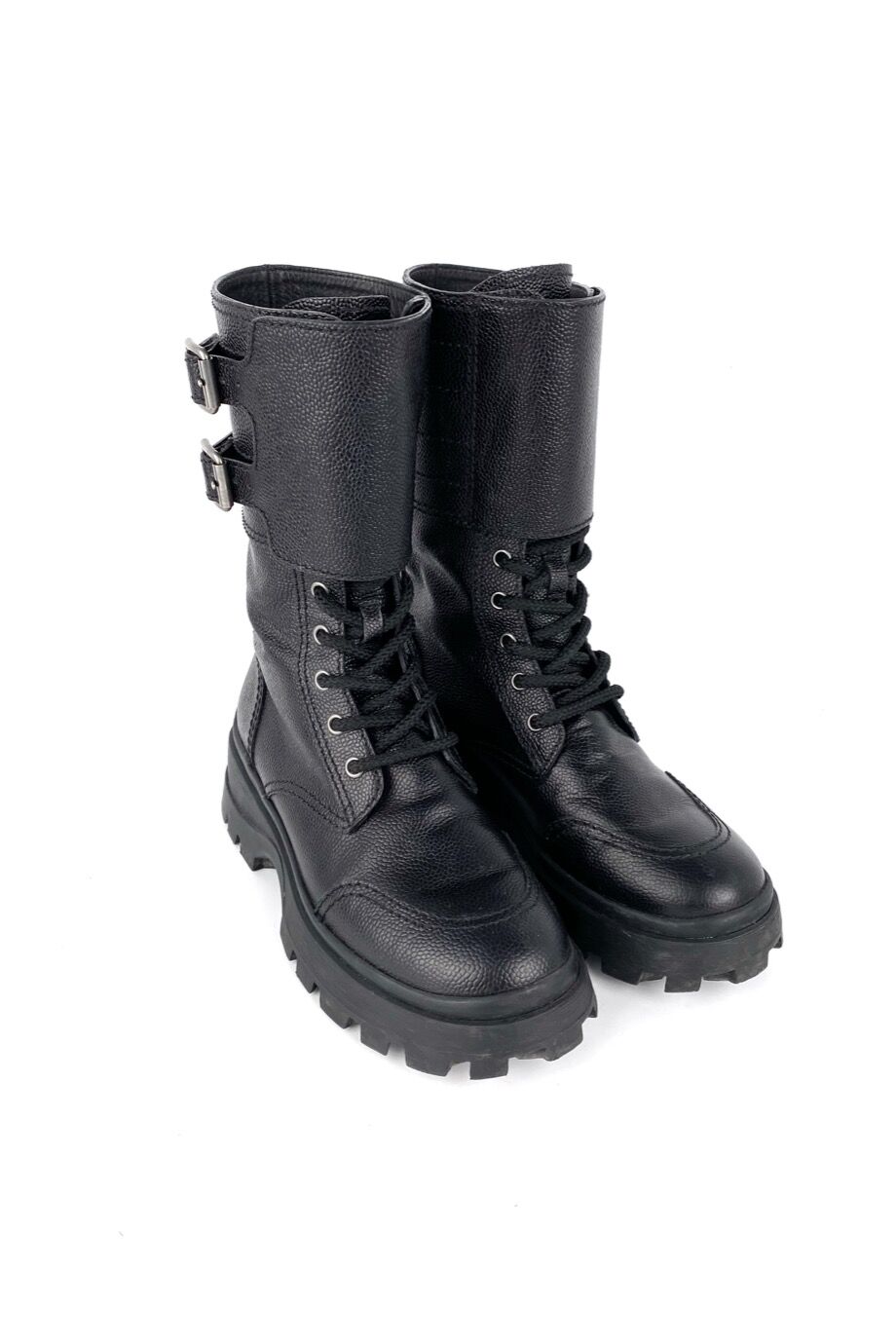 image 1 Высокие ботинки с пряжками чёрного цвета