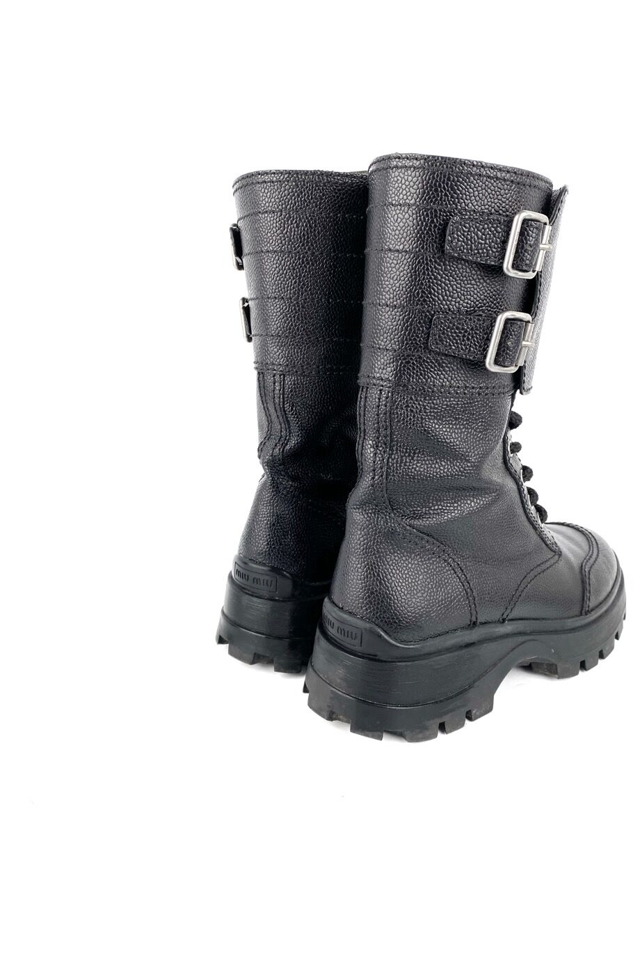 image 4 Высокие ботинки с пряжками чёрного цвета