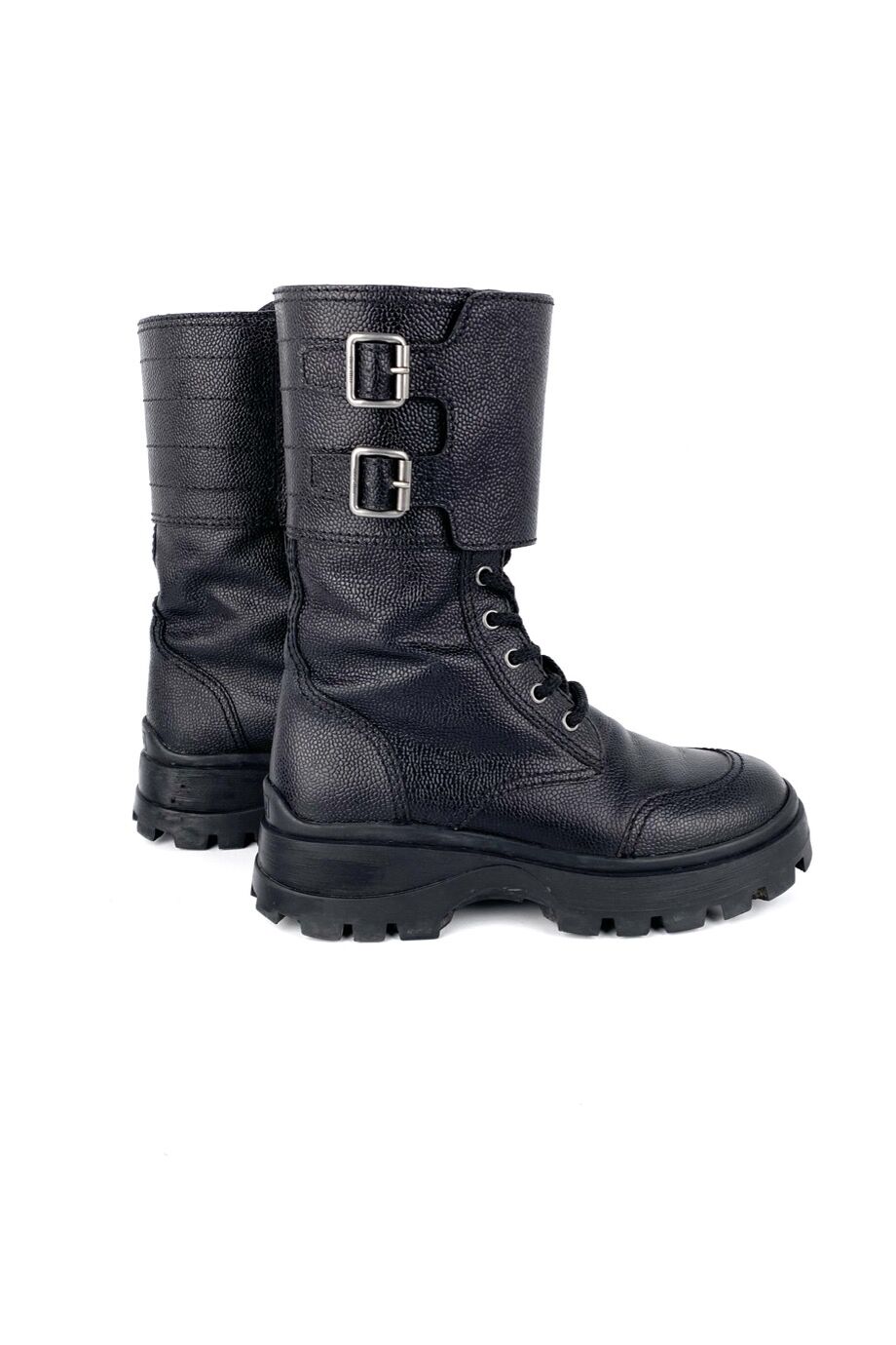image 5 Высокие ботинки с пряжками чёрного цвета