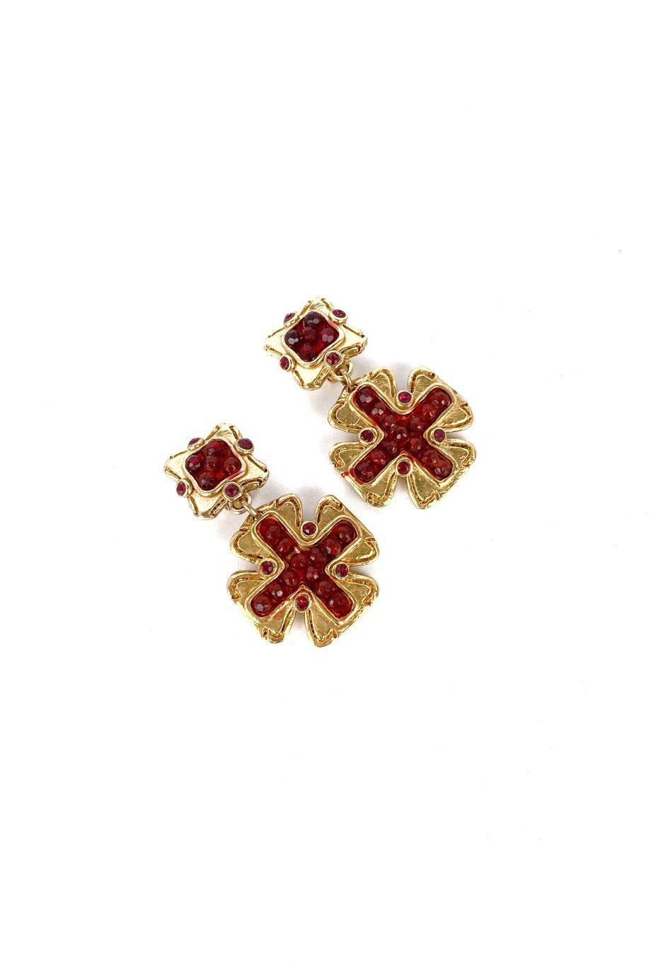 image 1 Клипсы в виде крестов с красными камнями