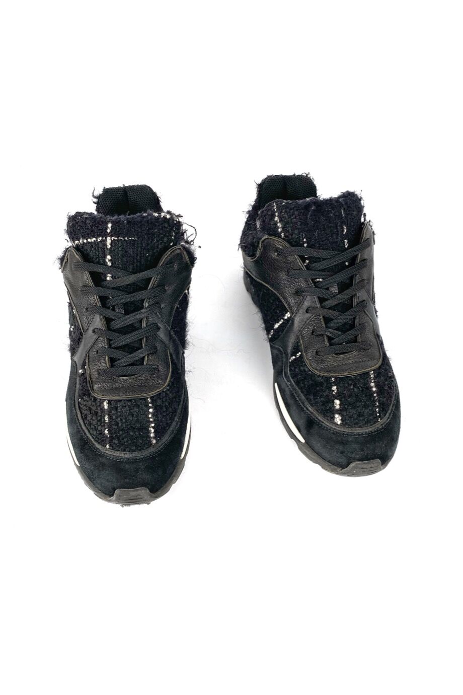 image 2 Кроссовки черного цвета со вставками из твида