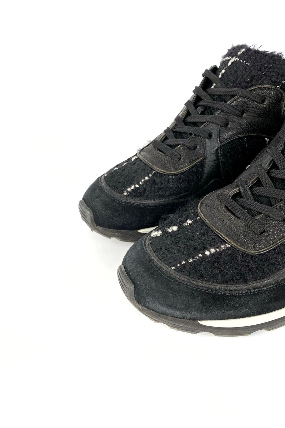 image 3 Кроссовки черного цвета со вставками из твида