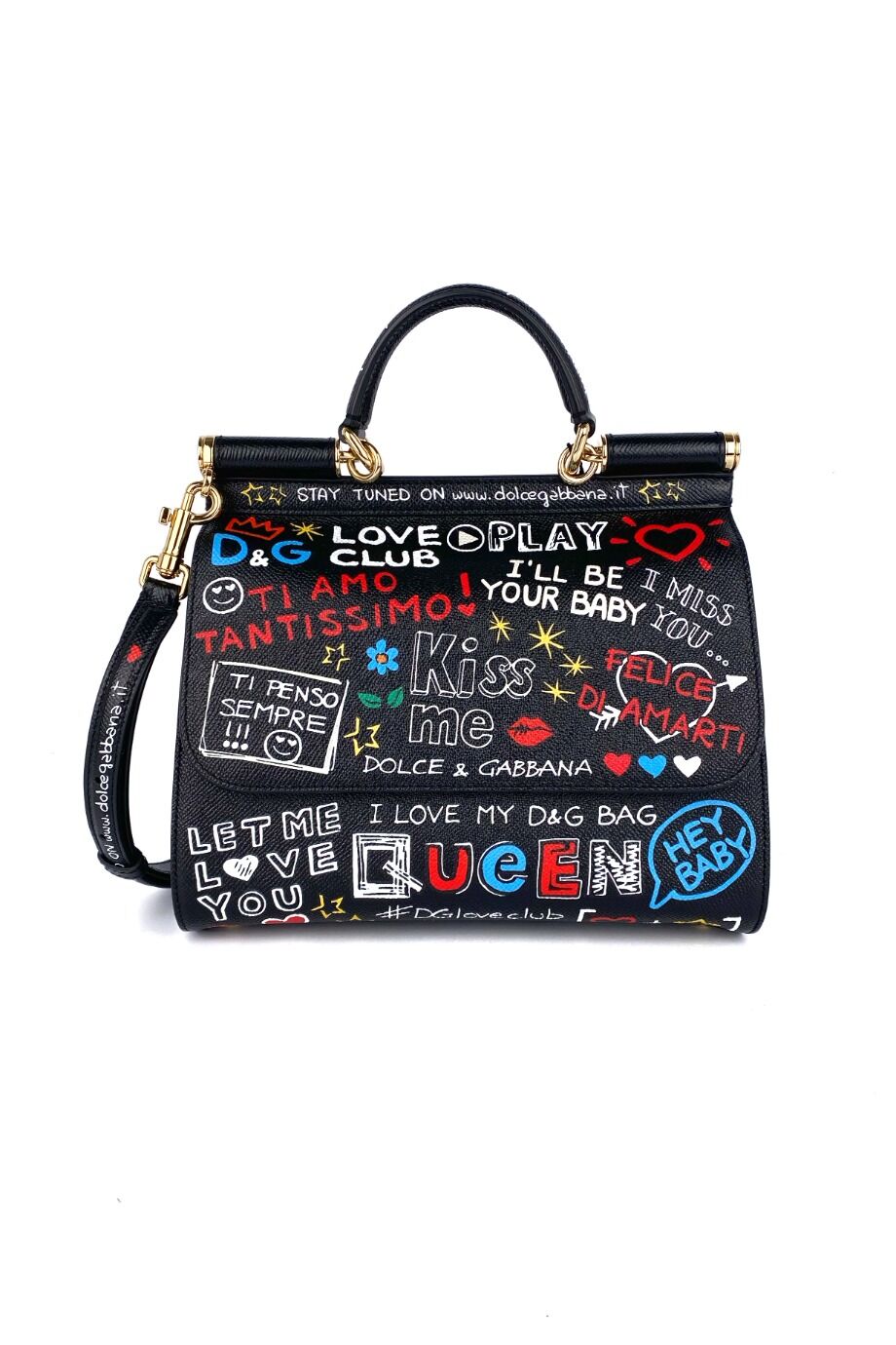 image 1 Сумка Sicilia чёрного цвета с надписями