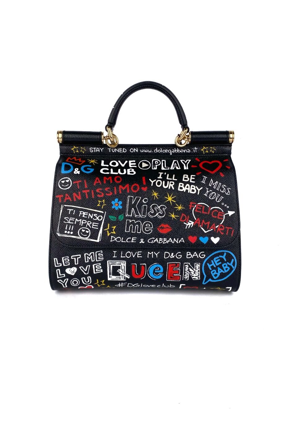 image 2 Сумка Sicilia чёрного цвета с надписями